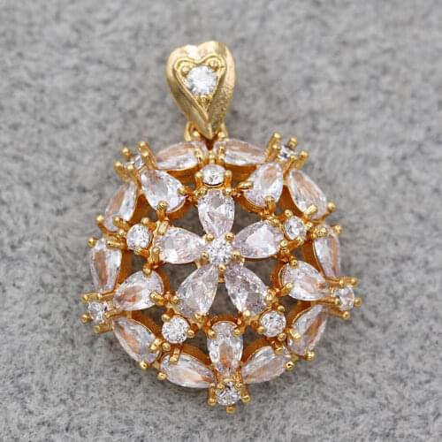 Bohemian Pendant for Women White Gold Plated Red Green Zirconia Necklace Pendant Fashion Wedding Jewelry accessories Gift