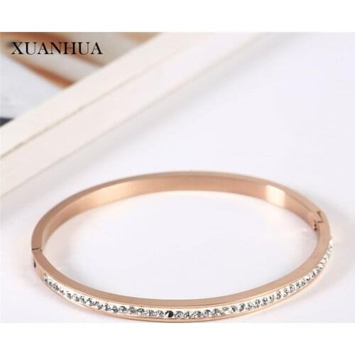 XUANHUA Rose Gold Cuff Bracelets For Women Stainless Steel Jewelry Accessories 2019 Fashion Bracelets Bangles Mass Effect