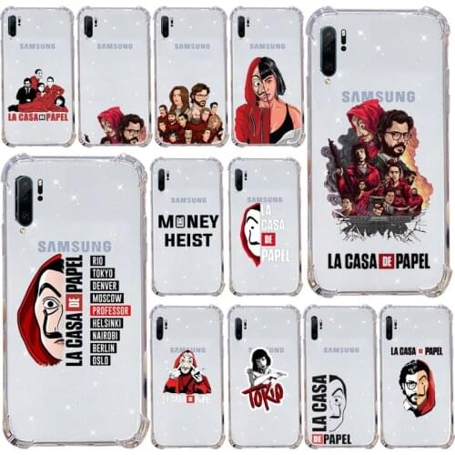 La casa de papel money Phone Cases Transparent for Samsung s9 s10 s20 Huawei honor P20 P30 P40 xiaomi note mi 8 9 pro lite plus