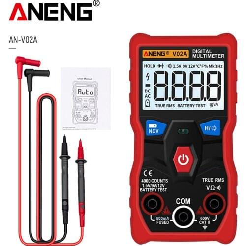 ANENG V02A LCD Digital Multimeter Counts Auto Range AC/DC Voltmeter Meter Tester Capacitor Esr Meter Richmeters Testers