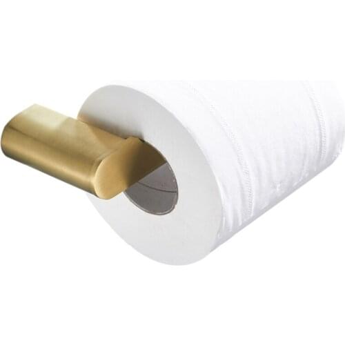 Leyden Stainless Steel Toilet Paper Holder Brushed Gold,Wall Mounted Tissue Holder Round Edge and Corner