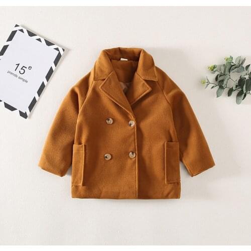 Childrens Clothing 2020 Winter New Style Boys Woolen Jacket Childrens Fashion Double Breasted Woolen Coat Toddler Jacket 2-7Y