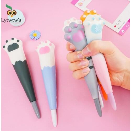 Ellen Brook 1 PCS Cute Soft Cat Paw Gel Pen Kawaii Stationery Office School Supply Decompression Creative Lovely Cartoon Pen
