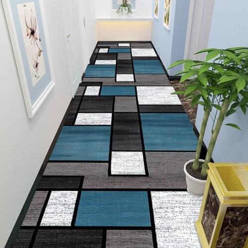 Printed European Geometric Corridor Carpet Long Blanket Bedroom Living Room Kitchen Floor Mat Carpet Corridor Long Carpet