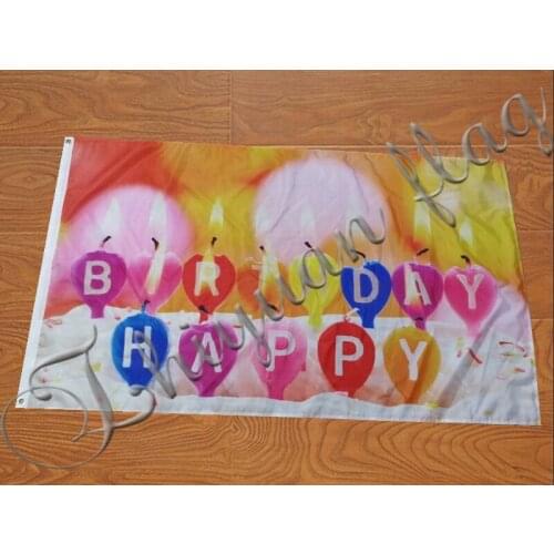 Happy birthday flag with any sport logo or brand logo music flag custom name 3x5ft flag banner
