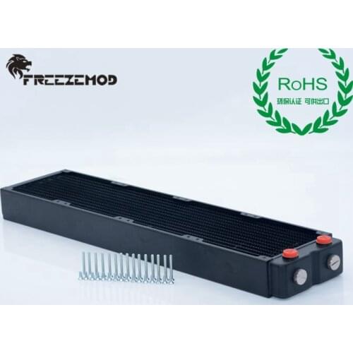 FREEZEMOD 480mm Computer Pc Water Cooler Copper Radiator Double Layer 45mm Thick Copper Fin G1/4. TSRP-HP45-480