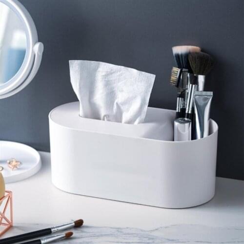 Tissue Box Holder Desktop Storage Case Pen Remote Control Glasses Toilet Paper Container Storage Box Home Organizer