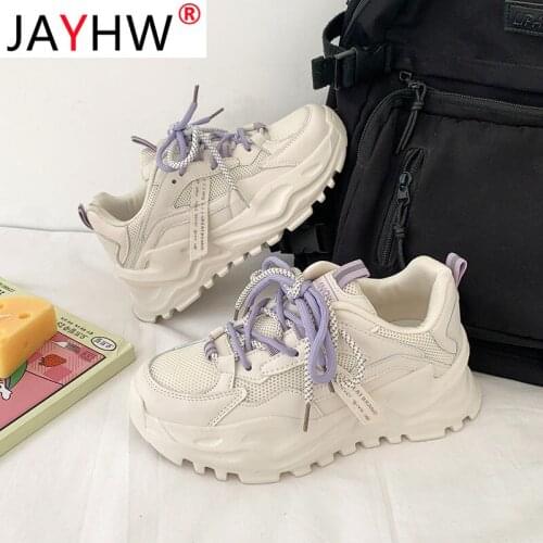 JAYHW WomenS Thick Bottom Sneakers Breathable Mesh Sports Shoes Woman Fashion Round Head Casual Platform Girls Shoes Female