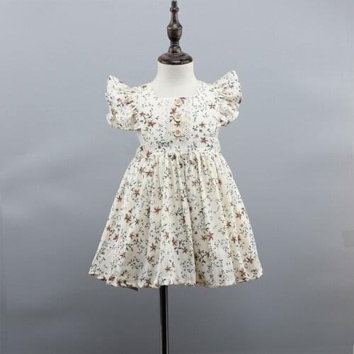 Summer Baby Beach Clothes Floral Girl Dress for 1-6Y Baby Kids Ruffles Lace Beach Dress for Girls Clothing Toddler Boho Costume