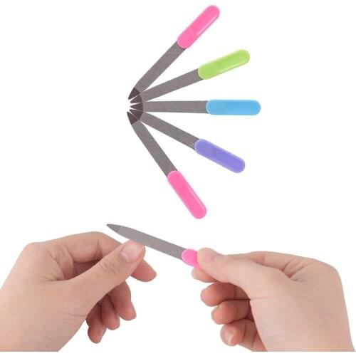 Nail Art Manicure tool New Mini Steel Functional Nail File Cleaner Charp End for Dust Remover