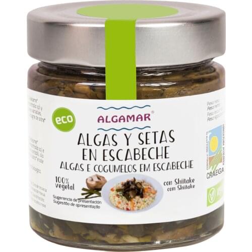 Seaweed and pickled mushrooms 160g BIO, -seaweed with Shiitake, olive oil and apple vinegar