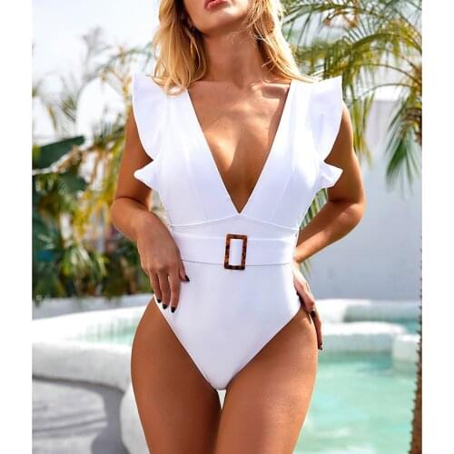 MUOLUX White One-piece Swimwear
