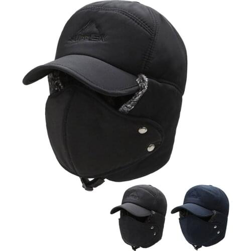 Mens Ear Protection Baseball Cap Old Man Lei Feng Cap Mens Winter Warm Outdoor Fur Hat Mens Leather Cap Sheepskin Cap