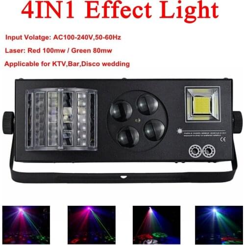Newest dj equipment 4IN1 laser party stage light dmx512 disco laser strobe lights Home entertainment DJ Light