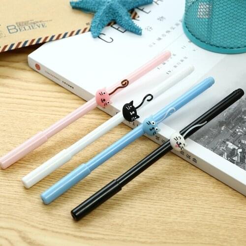 Korean new student stationery lovely cat tail neutral pen office supplies black signature pen manufacturer direct sale
