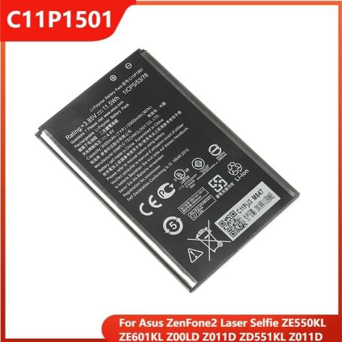 Original Phone Battery C11P1501 For Asus ZenFone2 Laser Selfie ZE550KL ZE601KL Z00LD Z011D ZD551KL Z011D D551KL Z00UD 3000mAh