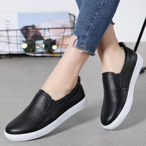 RECOISIN 2021 Autumn Women Flats Shoes PU Leather Ballerines Flats Shoes Woman Moccasins Ladies Loafers Shoes for Women Shoes