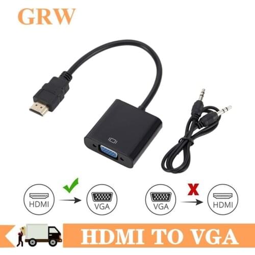 HDMI to VGA Adapter Male To Famale Converter for PS4 1080P Adapter With Audio Cable HDMI TO VGA Adapter For PC Laptop HDMItoVGA