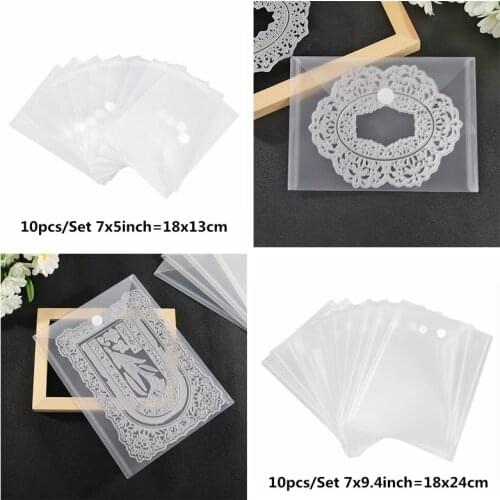10PCS/SET Magic Tape Plastic Storage Bag 7x5inch/7x9.4inch For Cutting Dies Stamps Stencils Organizer Holders 2020