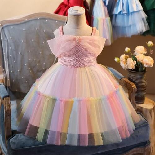 Girls Dress Elegant New Year Princess Children Party Dress Wedding Gown Kids Dresses for Christmas Girls Birthday Party Dress