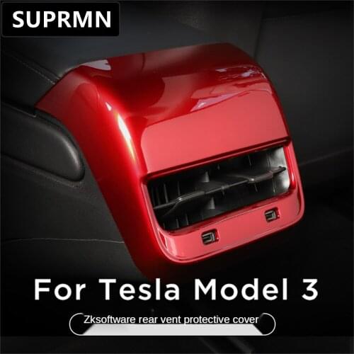 Suitable for Tesla model3Y rear exhaust vent ABS decoration anti-kick and anti-dirty protective cover frame model3Y modification