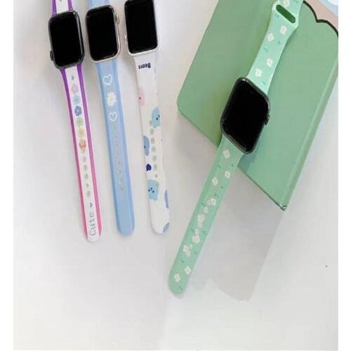 Korea cute flower strap for Apple Watch strap 44 40mm 42 38mm for iwatch series 6 5 4 3 2 1 bracelet gift
