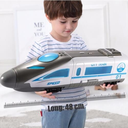 NEW High Speed Railway Train for Childrens Toys Model Alloy Car Early Childhood Education Music with Lights Toy Collection Gift