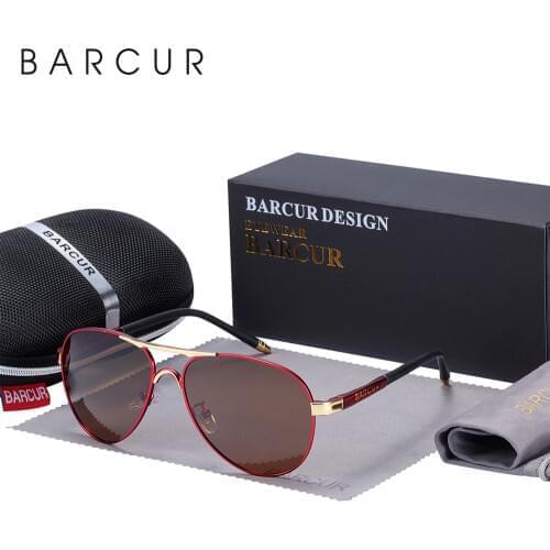 BARCUR Mens Sunglasses Driving UV400 Protection Male Sun Glasses Polarized Women Eyewear UV400 Gafas De Sol Shades