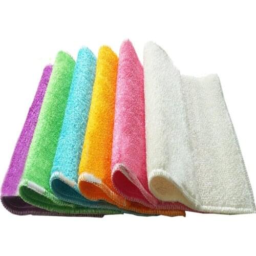 Thick Bamboo Fiber Oil-Free Water Absorbent No Shedding Household Kitchen Tableware Cleaning Cloth