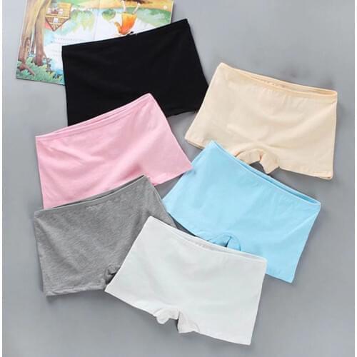 3Pcs/Lot Children Girls Panties Underwear Solid Color Young Girl Shorts Boxer 10-18Years