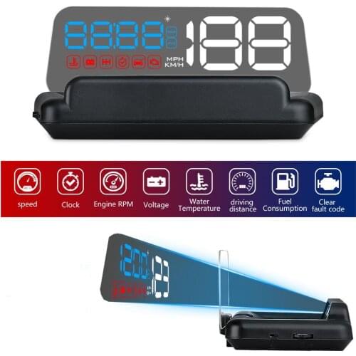 Universal GPS Speed Projector Overspeed RPM Voltage Security Alarm Head Up Display Car HUD On-board Computer Auto Smart Gadgets