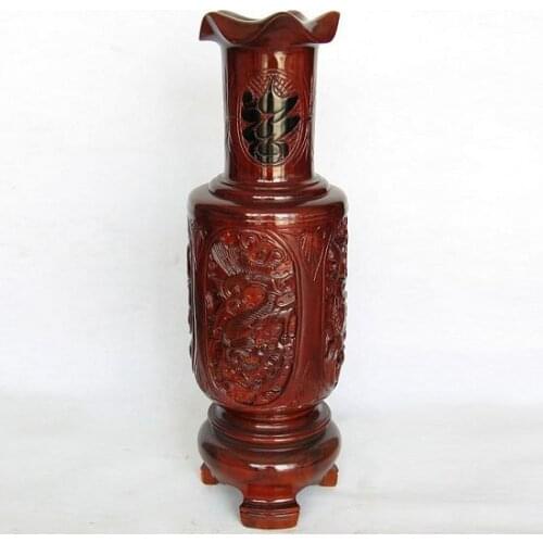 Mahogany wood carving crafts vase vase [70 cm] gods Home Furnishing ornaments