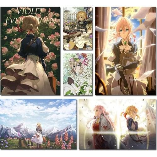 Japanese Anime Girl Violet Evergarden Modular Canvas Painting Wall Art Poster Printing Modern Living Room Bedroom Home Decor