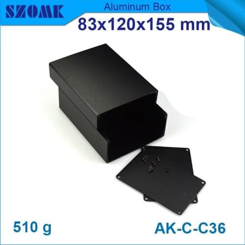 10pcs/lot black anodizing and powder coating aluminum cabinet electronics project box 83*120*155mm