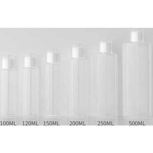100ML-500ML X 20 Transparent Home Essential Oil Toner Travel Empty Body Wash Refillable Container Screw Lids Bottles