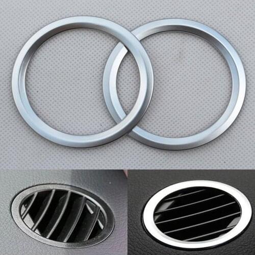 2Pcs/set ABS Car Front Dashboard Outlet Air Vent Trim Circle Cover Sticker For Mercedes Benz GLK X204 ML W124 GL X164