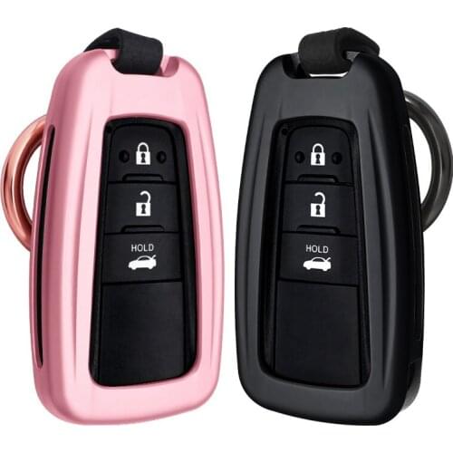 Auminium Alloy car key Case keychain key Cover keys Shell For Toyota CHR C-HR Prado Camry 2018 Prius Corolla RAV4 2/3/4 Button