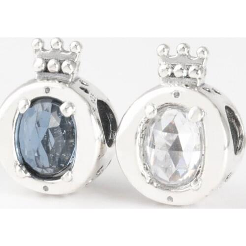 Free Shipping Authentic 925 Sterling Silver Clear Sparkling Crown O Charm Fit Original Bracelet For Women DIY Jewelry S925 Beads