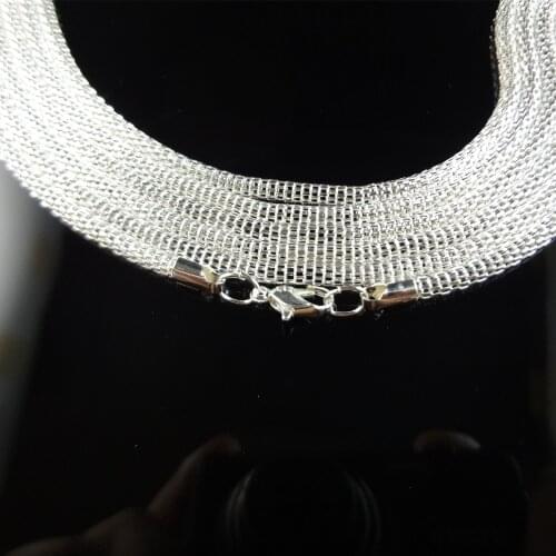 NEW 10pcs Silver/Gold Plated Hollow Mesh Snake Chain Necklace 17.5"W
