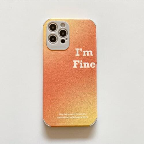 INS Style I am Fine Case for iPhone 12 Pro Max Back Phone Cover for 12 Mini 11Pro Max X XS XR 8 7 Plus SE 2020 Capa
