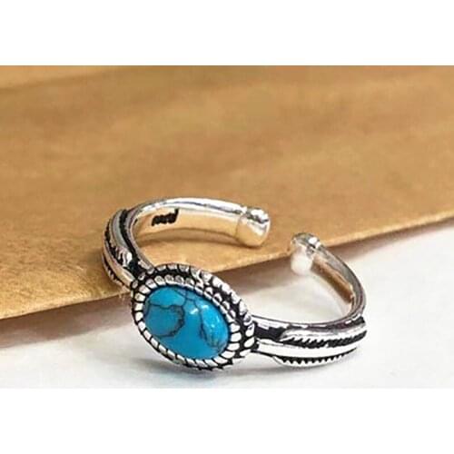 Foxanry Minimalist 925 Sterling English Blue Zircon Rings for Women Engagement Personality Jewelry New Fashion Accessories Gift