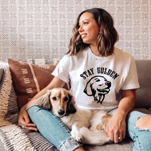 Stay Golden Unisex Tshirt Golden Retreiver Shirt Dog Lover Gift Dog Mom Tees Woman Tshirts Graphic T Shirts Summer Plus Size Top