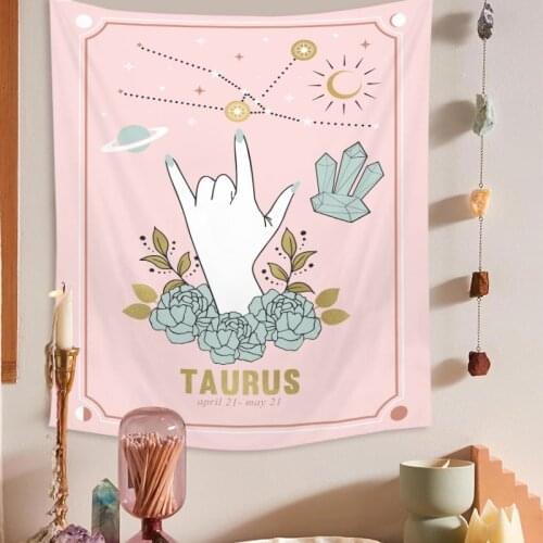 Tarot Tapestry Sun Moon Tarot Card Magic Hand Constellation Wall Hanging Tapestries Astrology Divination Wall Cloth Room Decor