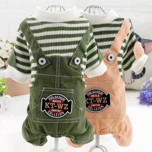 Spring and autumn Four-legged dog Jumpsuit stripe cat dog sweater for teddy french bulldog Pomeranian chihuahua poodle