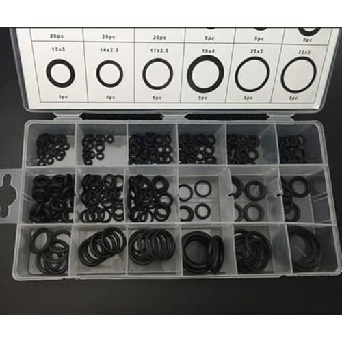 225PCS O-Type Sealing Ring Outfit Black Rubber band Oil Resistant Wear-Resistant Rings Kit Assortment