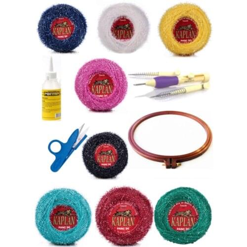Punch Embroidery Set Needlework Pulley Rope Glue Punch Needle Scissors