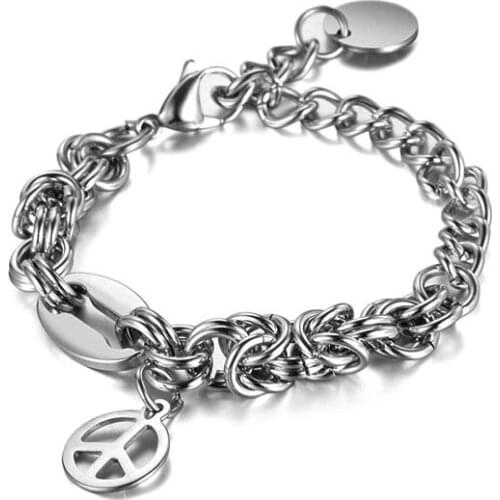 NANDESI Men Women Stainless Steel Bracelet 7/ 8/9 Inches Curb Chain Vintage Jewelry Fan Factory Offer Wholesale Punk Bangles