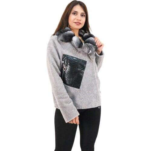 New Fashion real lamb astragan, sheepskin High Quality 100% Genuine chinchilla fur collar, pocket python turkish fashion 2021