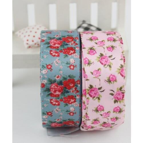 New floral flowers ribbons satin 25mm Wedding Party Decoration Invitation Card Gift Wrapping 25 yards