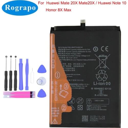 New 5000mAh HB4073A5ECW Full Battery For Huawei Mate 20 X Mate20X 20 X EVR-AL00 SmartPhone